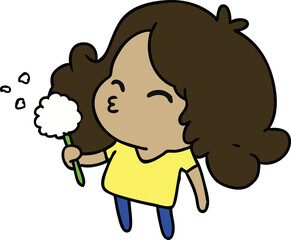 cartoon of cute kawaii girl