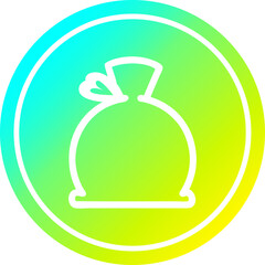 bulging sack circular in cold gradient spectrum