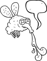 speech bubble cartoon gross fly