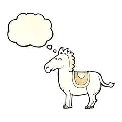 cartoon donkey with thought bubble