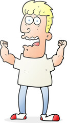 cartoon stressed man