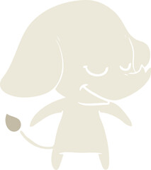 flat color style cartoon smiling elephant