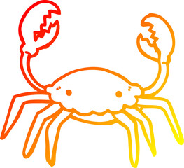 warm gradient line drawing cartoon crab