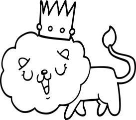 cartoon lion with crown