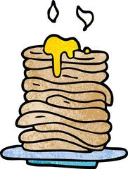 cartoon doodle stack of pancakes