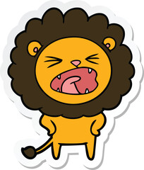 sticker of a cartoon lion