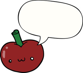 cartoon apple and speech bubble