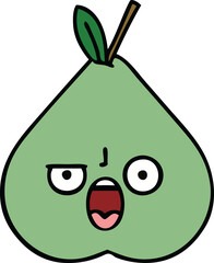 cute cartoon green pear