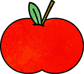 retro grunge texture cartoon red apple