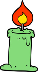 cartoon doodle lit candle
