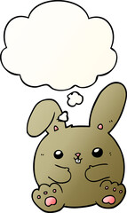 cartoon rabbit and thought bubble in smooth gradient style
