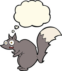 funny startled squirrel cartoon with thought bubble