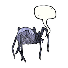 speech bubble textured cartoon creepy spider