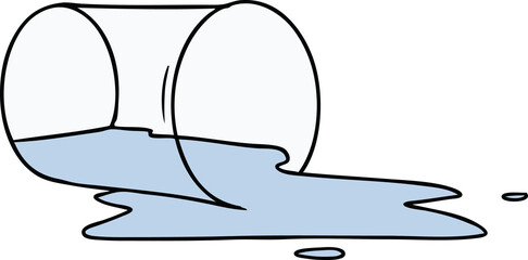 cartoon doodle of a spilt glass