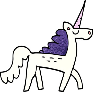 cartoon doodle mystical unicorn