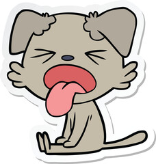 sticker of a cartoon sitting dog