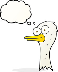 thought bubble cartoon ostrich head