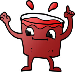 cartoon doodle glass tumbler