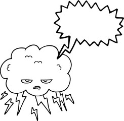 speech bubble cartoon thundercloud