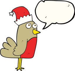 speech bubble cartoon christmas robin