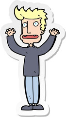 sticker of a cartoon stressed man