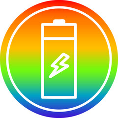 battery circular in rainbow spectrum