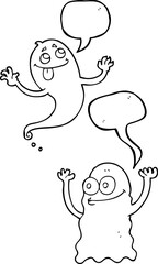 speech bubble cartoon ghosts
