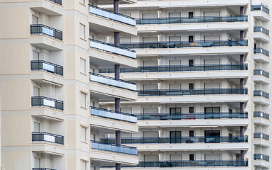  Exterior view, modern apartments with balconies