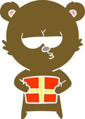 christmas bear flat color style cartoon