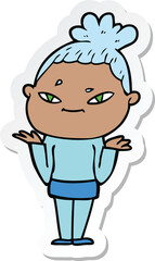 sticker of a cartoon woman