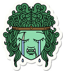 sad orc barbarian character face sticker