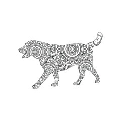Dog Animal Mandala Coloring page