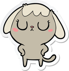 sticker of a cute cartoon dog