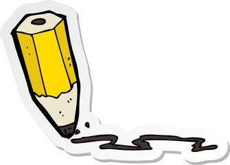 sticker of a cartoon drawing pencil