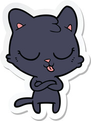 sticker of a cartoon cat