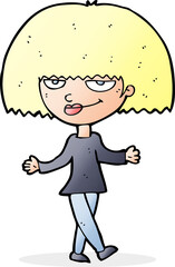 cartoon smug looking woman