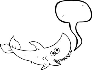 speech bubble cartoon shark