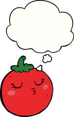 cartoon tomato and thought bubble