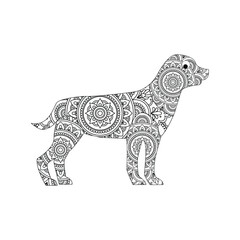 Dog Animal Mandala Coloring page