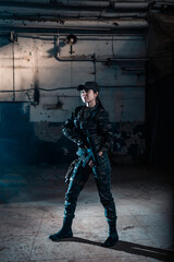 A person with a weapon. Character from the comic book The Punisher. Armed with a pistol and machine...