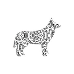 Dog Animal Mandala Coloring page