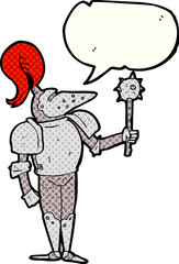 comic book speech bubble cartoon medieval knight