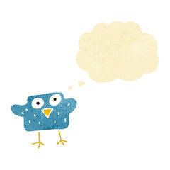 cartoon bird with thought bubble