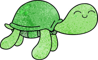 quirky hand drawn cartoon turtle