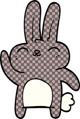 cartoon doodle happy rabbit