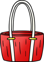 gradient cartoon doodle of a red big bag