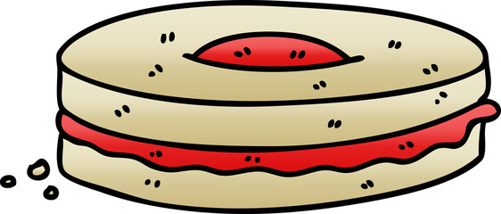 quirky gradient shaded cartoon jam biscuit