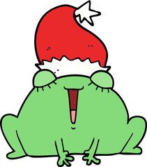cute cartoon christmas frog