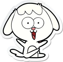 sticker of a cute cartoon dog