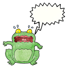 speech bubble textured cartoon funny frightened frog